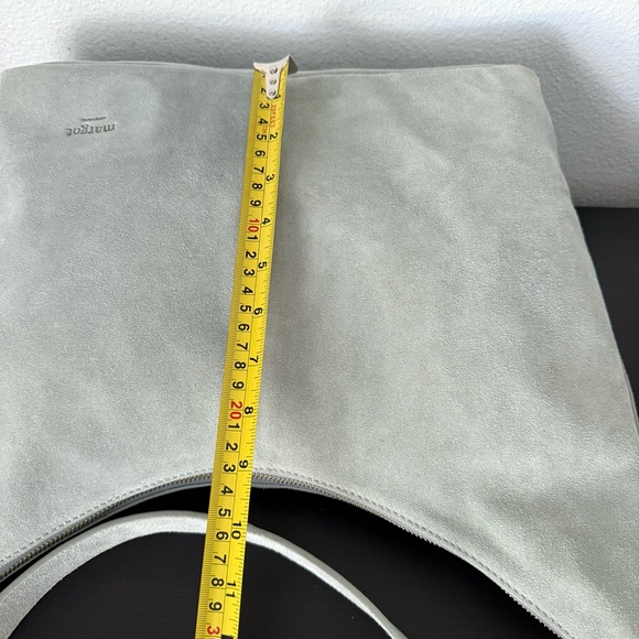 NEW MARGOT NEW YORK GABI MAXI HOBO GRAY BLUE SUEDE LEATHER SHOULDER BAG - Picture 12 of 15